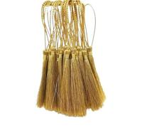 Décor de Gland Lot de 100 Marque-Pages à Pompons, Soyeux Faits la Main, Mini artisanaux Doux avec Boucles, Franges for Fabrication bi-joux DIY(Golden)