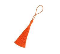 Décor de Gland Lot de 100 Marque-Pages à Pompons, Soyeux Faits la Main, Mini artisanaux Doux avec Boucles, Franges for Fabrication bi-joux DIY(Orange)