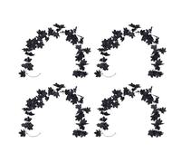 Décor de Guirlande de Feuilles d’Automne Noires |Paquet de 4 vignes de Feuilles d'érable artificielles de 6,6 Pieds pour Une Saison effrayante/fête d'automne/décoration de la