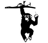 Décor De Jardin en Métal - 11,81x1,18 Pouces Enjeux De Jardin De Singes, Enjeux De Singe en Métal Décoration De pour L'extérieur | des Statues d'animaux Drôles Signent Les Décorations Extérieur