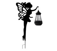 Décor de Jardin Féerique,Figurine à Énergie Solaire avec Lanterne - Décoration de Jardin - pour Allée, Terrasse, Porche, Pelouse, Décorations de Noël et Fêtes