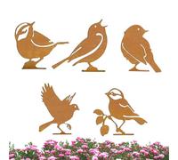 Décor De Jardin pour Oiseaux,Piquet en Fer Résistant aux Intempéries | Piquets Oiseaux Rustiques pour Jardin - pour Pot de Fleurs Jardinière Branche Clôture Arrière-Cour Pelouse Patio Allée Paysage
