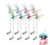 Décor de Jardin réaliste - Décor de Jardin réaliste, Clip de | 8 pièces Fausses libellules sur des enjeux pour effrayer Les Oiseaux, Les Cerfs et Le Cheval, Le Design Naturel et coloré pour