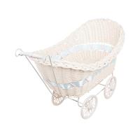 Décor De Landau - 12,9 X 8,6 X 9,8 Pouces, Ornement De Poussette En Imitation Rotin, Panier De Présentation De Fleurs, Décoration Rustique Vintage Portable | Accessoire Photo Pour Les Mariages, Les Pi