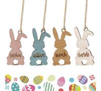 Décor de lapin en bois - Ornement vierge de longue durée, pièce de décoration de Pâques, matériau en bois de qualité supérieure, artisanat , outil de décoration familiale de vacances, pour adul