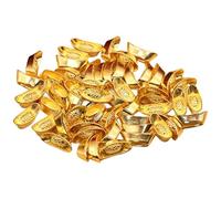 Décor de Lingot d'or, 100pcs Feng Shui Yuan Bao, Chance et Fortune pour la Maison, Le Bureau et la Boutique / 0, 8x0, 4x0, 3 Pouce
