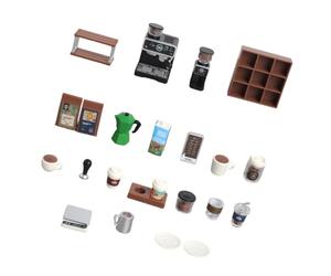 Décor de Machine à café de Table, Ensemble de Cuisine à, A | avec accessoires moulés pour faire semblant de photographier des scènes de collection