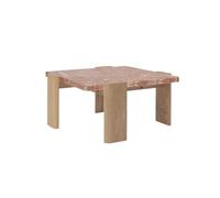 Décor De Maison Table Basse en Travertin Blanc Naturel, Table D'appoint Simple Et Rétro Tables Basses pour Le Salon(B)