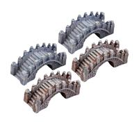 Décor de Maquette de Pont 4 Pièces en Résine Marron pour Offices et Maison
