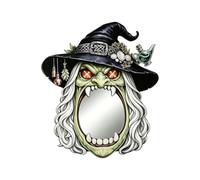 Décor de miroir de sorcière rétro, plinthe en bois, accent mural hanté en a