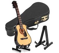 Décor de modèle de Guitare Miniature, Mini Guitare en Bois avec Support et étui, modèle d'instrument de Musique, réplique de Figurines de Collection, décoration de la Maison,
