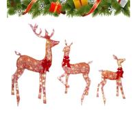 Décor de Noël avec Figurines de Rennes Figurine décorative de cerf en | Renne lumineux pour décorations de Noël d'extérieur pour terrasse, bureau, chambre, pelouse