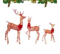 Décor de Noël avec Figurines de Rennes Sculptures de cerf en Acrylique | Renne lumineux de Noël pour décoration extérieure pour la maison, à l'intérieur et à l'extérieur, salon, patio, porche,