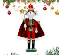 Décor de Noël Casse-Noisette en Bois,Décor Casse-Noisette en Bois | Ornement du roi des souris | Décor de table de vacances traditionnel, souris roi casse-noisette traditionnel de 12 pouces pour la ma