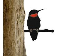 Décor De Pic - Statue De Jardin D'oiseau En Métal | Ornement De Sculpture En Fer Simulé De Colibri, Décoration De Boîte Aux Lettres De Balustrade De Clôture D'arbre De Cour Extérieure, Figurine D'art