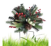 Décor de porche de Noël artificiel avec pieu de trépied - remplissage de jardinière de vacances, ornement hivernal saisonnier | Supplies de décoration de fête de fête, dortoir à domicile décoration ex
