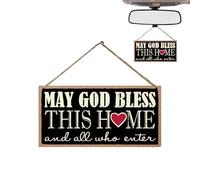 Décor de porche en bois pour mur, panneau de décoration de ferme,Panneau de cintre en bois portable - Panneaux à suspendre en avec inscription « Que Dieu bénisse cette maison et ceux qui y entren