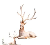 Décor de renne pour bureau, statue de renne | Figurine de cerf en résine créative,Statue de cerf élégante pour les décorations de noël, Figurines d'animaux d'élan en résine pour la décoration de la ma