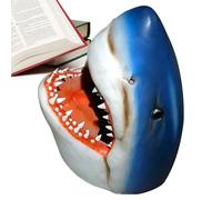 Décor de requin de jardin | Sculptures et statues de tête de requin | Sculpture de jardin 3D, statue de pour patio intérieur extérieur, ornements de pelouse, art de cour, statues d'extérieur