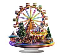 Décor de Roue de Noël de Noël, Ornements de Plateau de Roue Ferris 2D, Ornement de l'étagère de Roues Ferri Acrylique, décoration d'arbre de Noëls pour la librairie de Table
