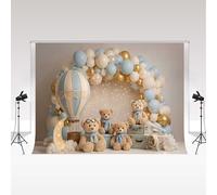 Décor de Studio Photo Kate Photography 3x2.5m/10x8pi Arche de Ballons oursons montgolfière Décorations pour Baby Shower Anniversaire 1er Anniversaire d'enfant séance Photo