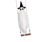 Décor de Suspendu pour Halloween, télécommande LED, Chapeau de sorcière Blanc Chaud, balançoire, Porche, Porte, Cour, fête, décoration de Porche, Ornement Suspendu pour Halloween, Chapeau de