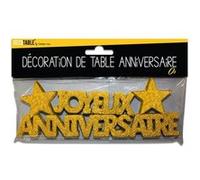 décor de table anniversaire or Jaune G