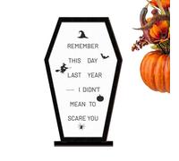 Décor De Table De Cercueil - Signe En Bois Gothique, Affichage Spectral | Ornement De Bureau D'Horreur, Tableau D'Halloween, Accent Inquiétant Pour Une Ferme De Jardin Hantée Pour