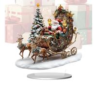 Décor de Table de Noël Centres - Table en Acrylique 2D avec Père Noël Décor | Décor de Cheminée de Noël pour Fêtes Hiver Automne Mariage | Anniversaire Dîner Maison Décor Table Noël Centres Table en 2D