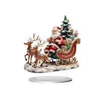 Décor de Table de Noël Panneau en Acrylique 2D pour Manteau avec Père Noël | Décorations d'Intérieur de Noël pour Fêtes Hiver Automne Mariage Anniversaire Dîner Maison