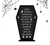 Décor De Table d'halloween - Panneau Bureau en Bois Cercueil pour Halloween - Tableau Message Gothique Intérieur Maison Étagère Ferme