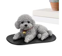 Décor De Tableau De Bord De Voiture | Chien Réaliste En Silicone Avec Tapis | Décoration Intérieure De Voiture De Chiot, Figurines Pour Console Centrale De Voiture, Comptoir De Bureau, Maison, Chambre À