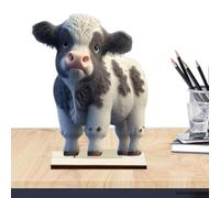 Décor de vache des Highlands écossais | Figurines de bétail de bande dessinée en bois | Décorations décoratives d'animaux de ferme, décor rustique de vache pour la cheminée de table d'étagère de plate