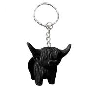 Décor De Vache Highland - Figurines De Vache Ensemble | Cadeaux De Vache Highland | Highland Cow Cake Topper | Texas | Highland Cow Keychain - Chain De Clés De Vache Highland Anti-perd-perd |