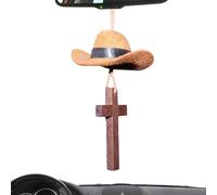 Décor de voiture occidental, charme du chapeau de cowboy | Car Miroir du chapeau de cowboy Cowboy Ornement | Accessoires automobiles mignons, pendentif miniature en tissu oxford pour sac à dos, véhicu