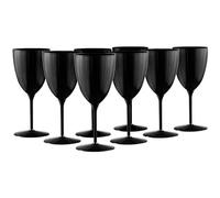 Decor Decorline - 8 VERRES À VIN RÉUTILISABLE 200ML NOIR