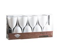 Decor Decorline - 96 x Gobelets à vin en Plastique Rigide de Qualité Supérieure des Verres à Vin - Blanc - Réutilisables pour les Mariages et Fêtes, 200 ml - Réutilisables et Stables