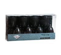 Decor Decorline - 96 x Gobelets à vin en Plastique Rigide de Qualité Supérieure des Verres à Vin - Noir - pour les Mariages et Fêtes, 200 ml - Réutilisables et Stables