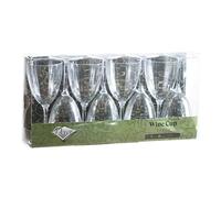 Decor Decorline - 96 x Gobelets à vin en Plastique Rigide de Qualité Supérieure des Verres à Vin - Transparent - Réutilisables pour les Mariages et Fêtes, 200 ml - Réutilisables et Stables