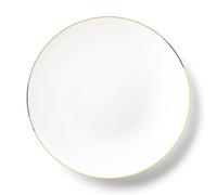 Decor Decorline - Ensemble Vaisselles d'assiettes réutilisables de 32 pièces/Pour 16 Personnes - Classic Combo - Blanc/Or - Assiettes Dîner & Entrée Dessert - 2 tailles (16x26cm & 16x19cm)