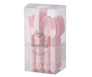 Decor Decorline - MÉNAGÈRE 40 PIÈCES RÉUTILISABLE BAROQUE ROSE PERLÉ