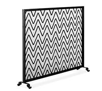 Décor d'écrans de cheminée à panneau unique, couverture de protection contre les étincelles autoportante moderne en métal, pour la sécurité des bébés et des animaux domestiques, 100 × 22 × 80 cm