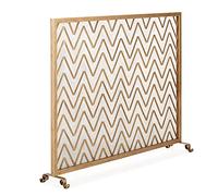 Décor d'écrans de cheminée à panneau unique, couverture de protection contre les étincelles autoportante moderne en métal, pour la sécurité des bébés et des animaux domestiques, 100 × 22 × 80 cm