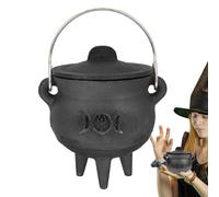 Décor d'Halloween chaudron | Chaudron de sorcière avec couvercle et poignée | Seau de pot de chaudron de sorcière pour les fournitures de fête, les décorations d'Halloween ou la combustion d'encens