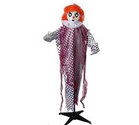 Décor d'halloween, décorations d'halloween 51 Stand Clown Animatronics Moving Hands, Red Nose Effrayant Sound Clown & Touch Activated Animatronics for Home Party Intérieur