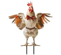 Décor d'halloween des Volets de Coq, Panneau de Poulet en métal 2D avec des enjeux pour la pelouse