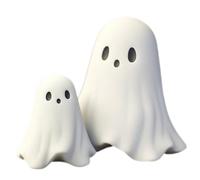 Décor d'Halloween mignon spooky - petit ornement de résine de figurine fantôme | Accent de plate-forme festive pour la maison, le bureau ou le travail, sculpture de table de vacances pour adultes, ado