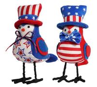 Décor du 4 Juillet, 2pcs 3, 5x7, 9 Pouces décorations du Jour Memorial, Figurines d'oiseau Blanc Rouge Patriotique et Bleu décoration intérieure