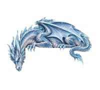 Décor du Dessus de Porte En Bois Réaliste Gothique Fantastique Médiéval | Figurine d'Angle de Porte avec Dragon Endormi Pour Entrée Fenêtre Salle De Jeux Maison Couloir Chalet Patio Vestibule Bleu