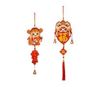 Décor du Nouvel An, Nouvel An chinois,2X panneaux muraux ornement du nouvel an chinois - Décoration de bonne année, ornements orientaux porte-bonheur chinois pour la